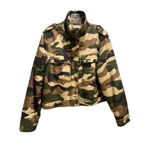 Forever 21 Camo Sherpa Lined Jacket Green Women's Size  2X